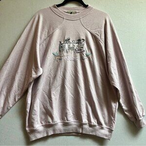 Vintage Golfino embroidered “Donna” crew neck sweatshirt Sz XL 26” PTP